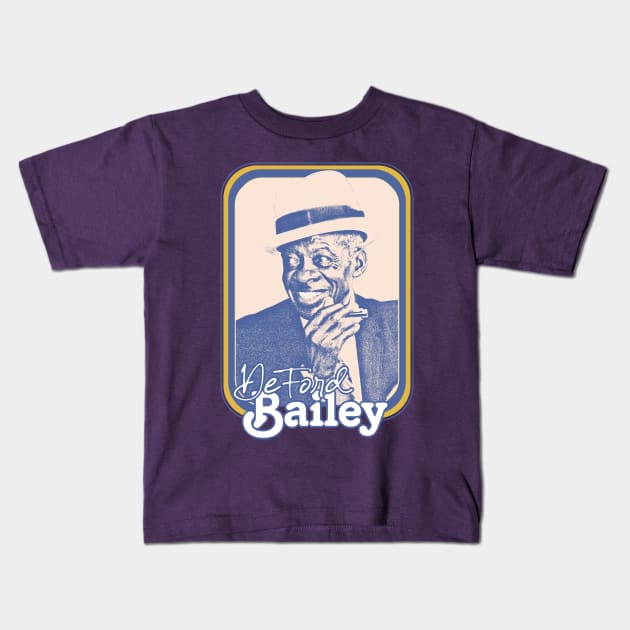 DeFord Bailey // Retro Style Country Artist Fan Design Kids T-Shirt by DankFutura